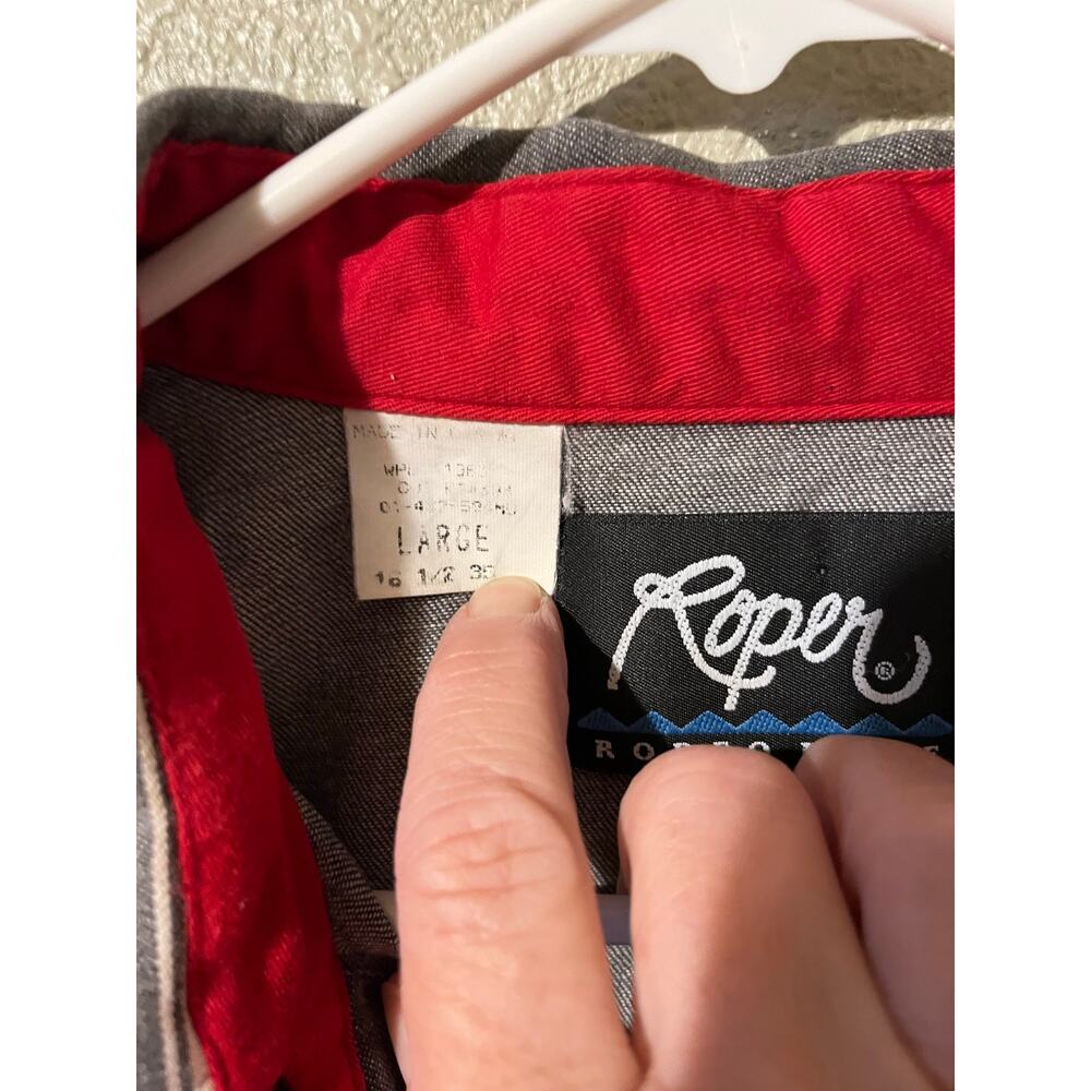 Roper men’s western shirt, snap front size large neck size 16 1/2 - Picture 3 of 5